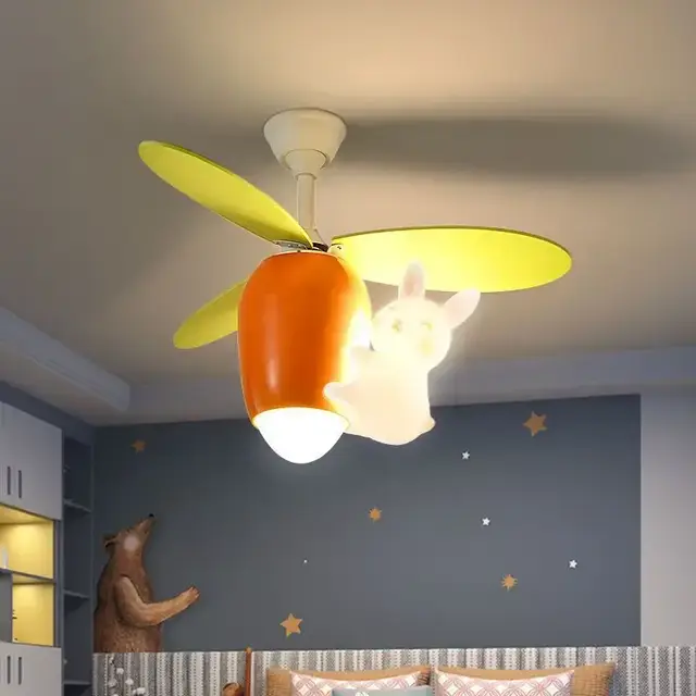 Rabbit Carrot Shape light ceiling lamp with fan