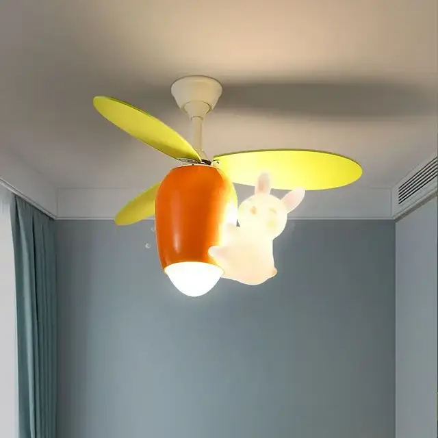 Rabbit Carrot Shape light ceiling lamp with fan