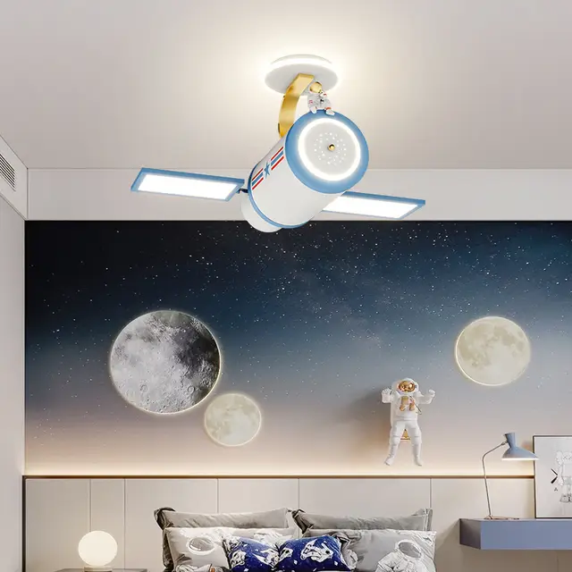 Cartoon plane pendant light , full spectrum children's eye protection ceiling light