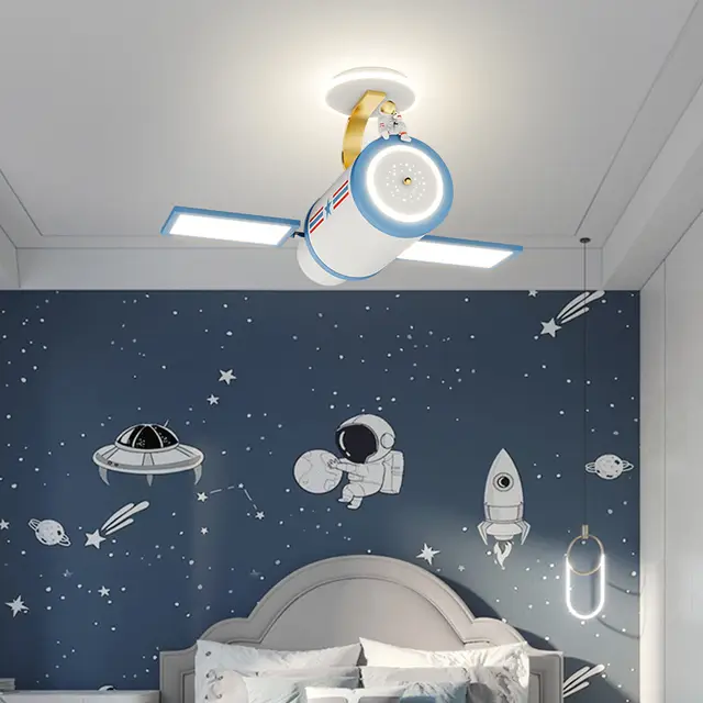 Cartoon plane pendant light , full spectrum children's eye protection ceiling light