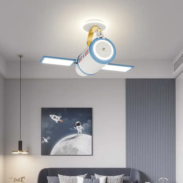 Cartoon plane pendant light , full spectrum children's eye protection ceiling light