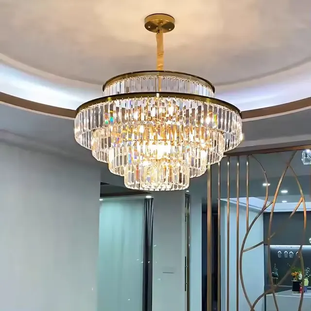 Modern crystal chandelier gold