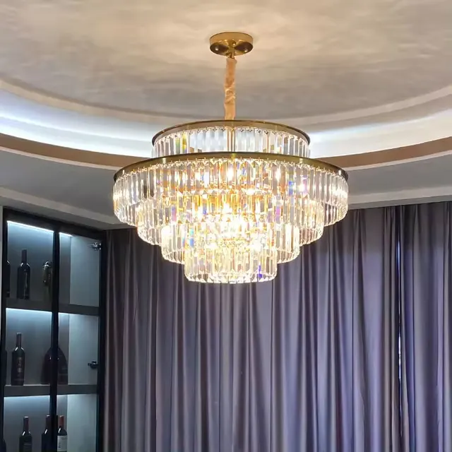 Modern crystal chandelier gold