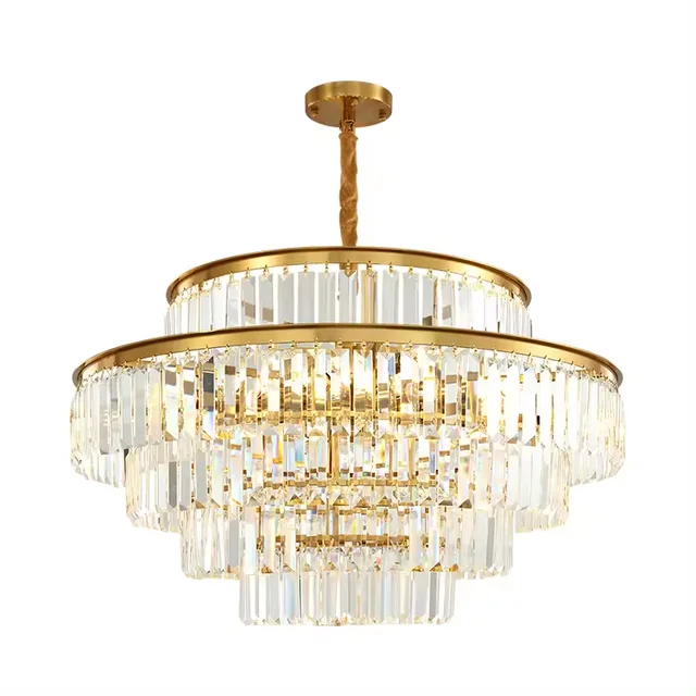 Modern crystal chandelier gold