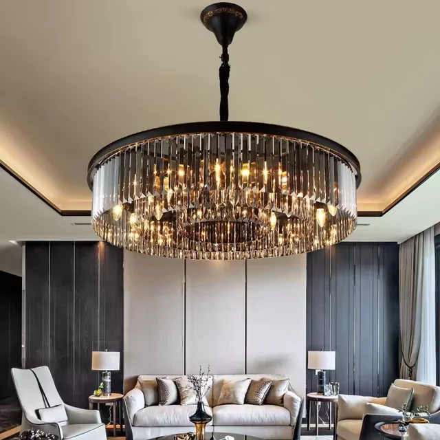 Luxury black Chandelier with crystal