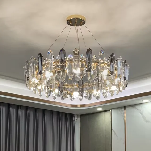 Nordic New Design decoration Lighting luxury led living room crystal circle chandelier