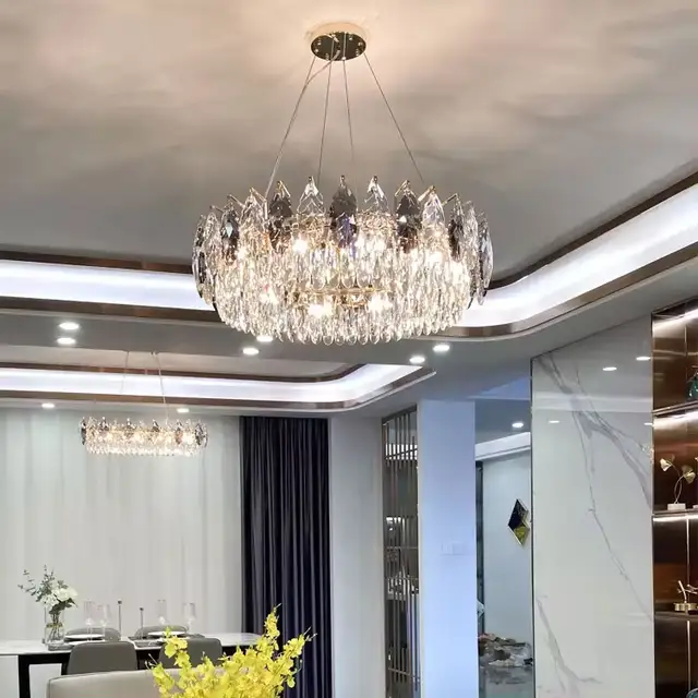 Crystal leaf chandeliers