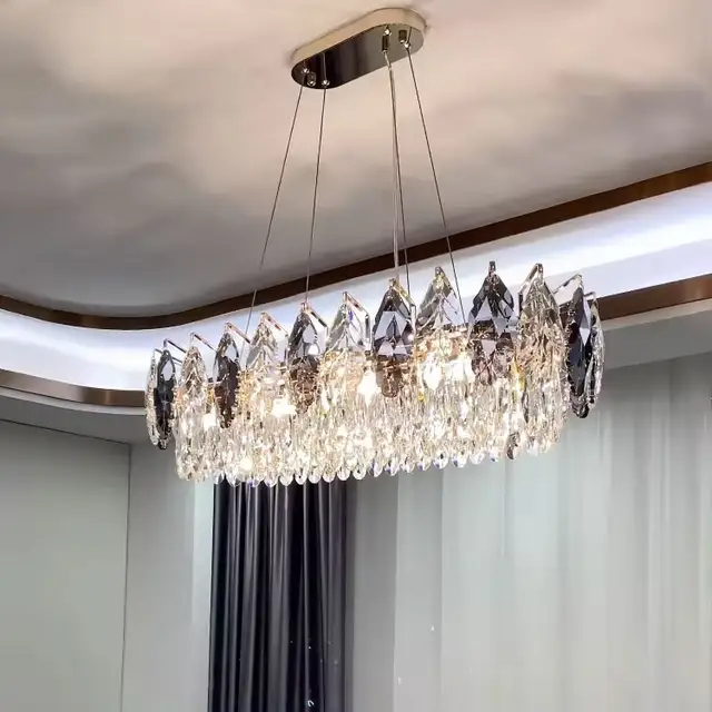 Crystal leaf chandeliers