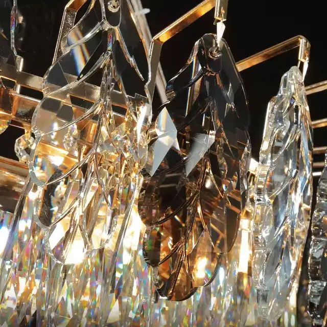 Crystal leaf chandeliers