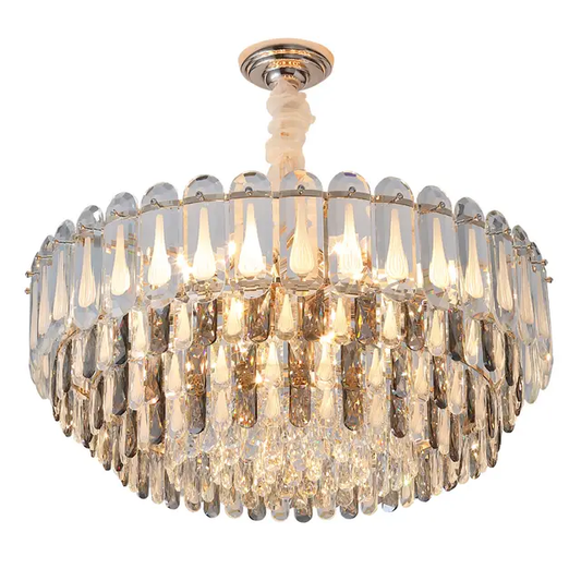 Indoor lighting modern rectangular round luxury k9 crystal chandelier parts living room