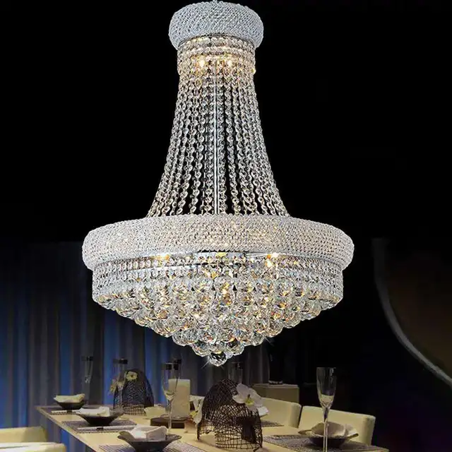 Luxury led gold k9 crystal ball chandelier