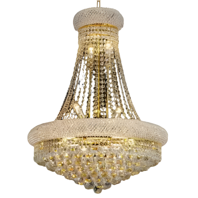 Luxury led gold k9 crystal ball chandelier