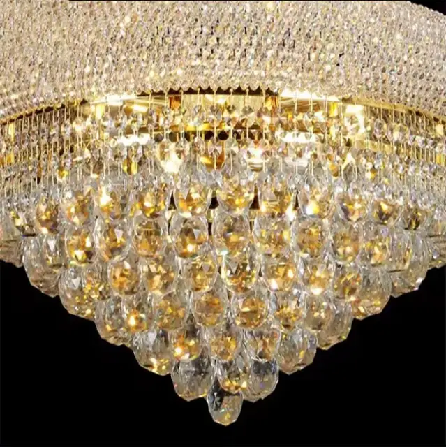 Luxury led gold k9 crystal ball chandelier