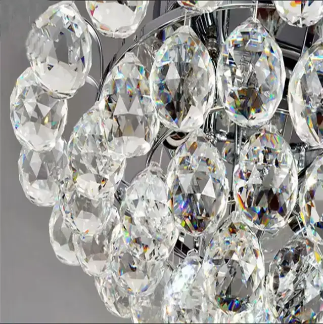 Luxury led gold k9 crystal ball chandelier