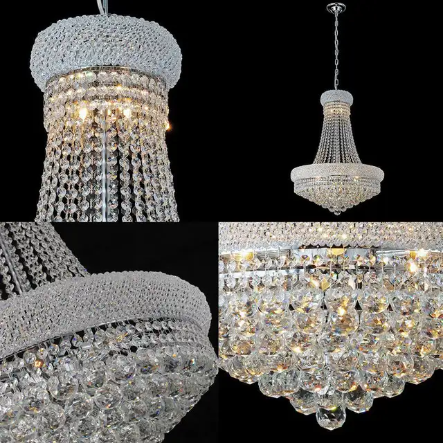 Luxury led gold k9 crystal ball chandelier