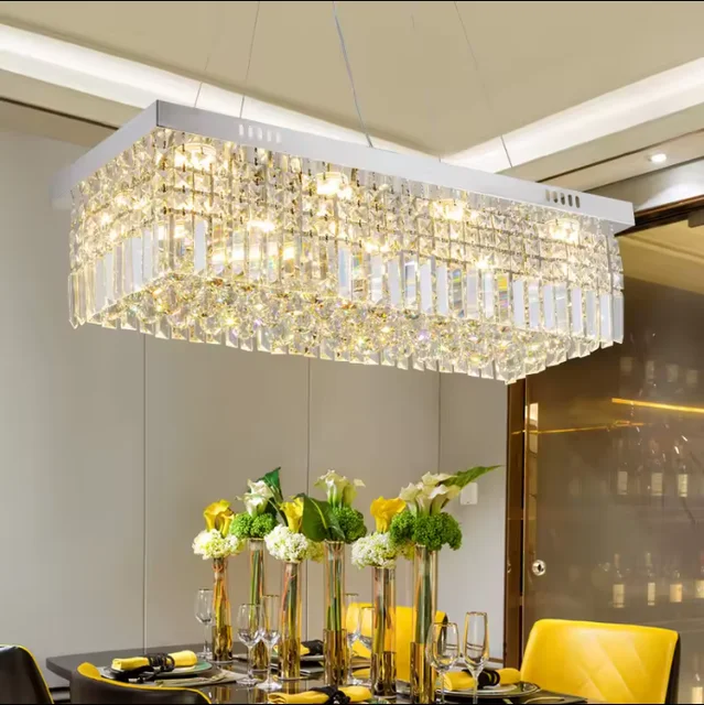 Pendant Light large silver golden Hotel Hall Lighting Dinner Luxury crystal chandeliers