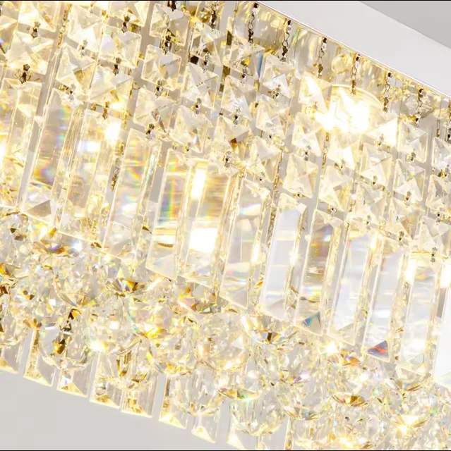 Pendant Light large silver golden Hotel Hall Lighting Dinner Luxury crystal chandeliers