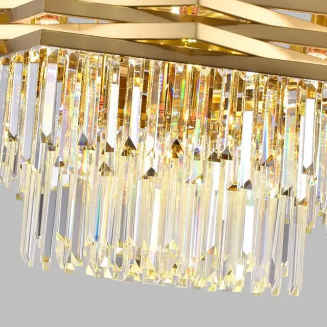 Led Luxury brushed gold pendant light