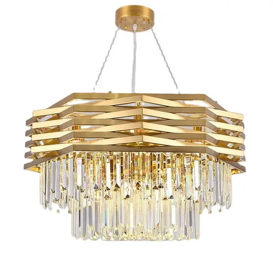 Led Luxury brushed gold pendant light