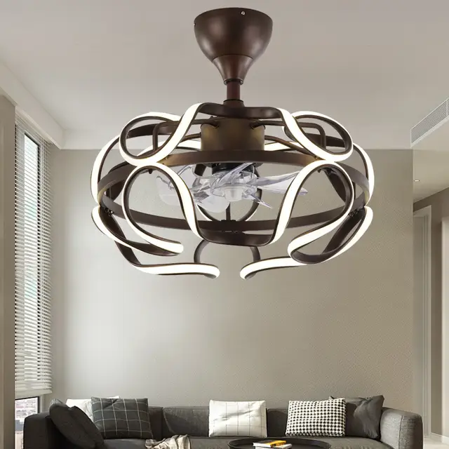 6 speeds LED new modern decor 3 color ceiling fan light