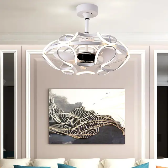 6 speeds LED new modern decor 3 color ceiling fan light