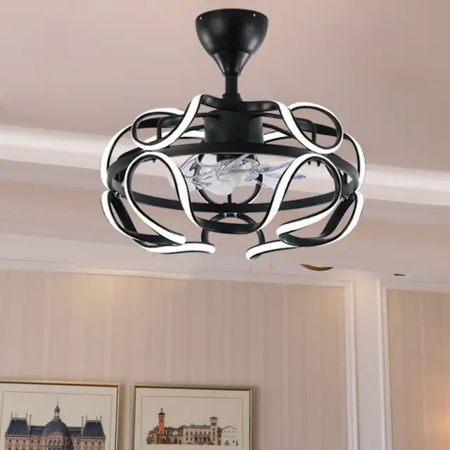 6 speeds LED new modern decor 3 color ceiling fan light