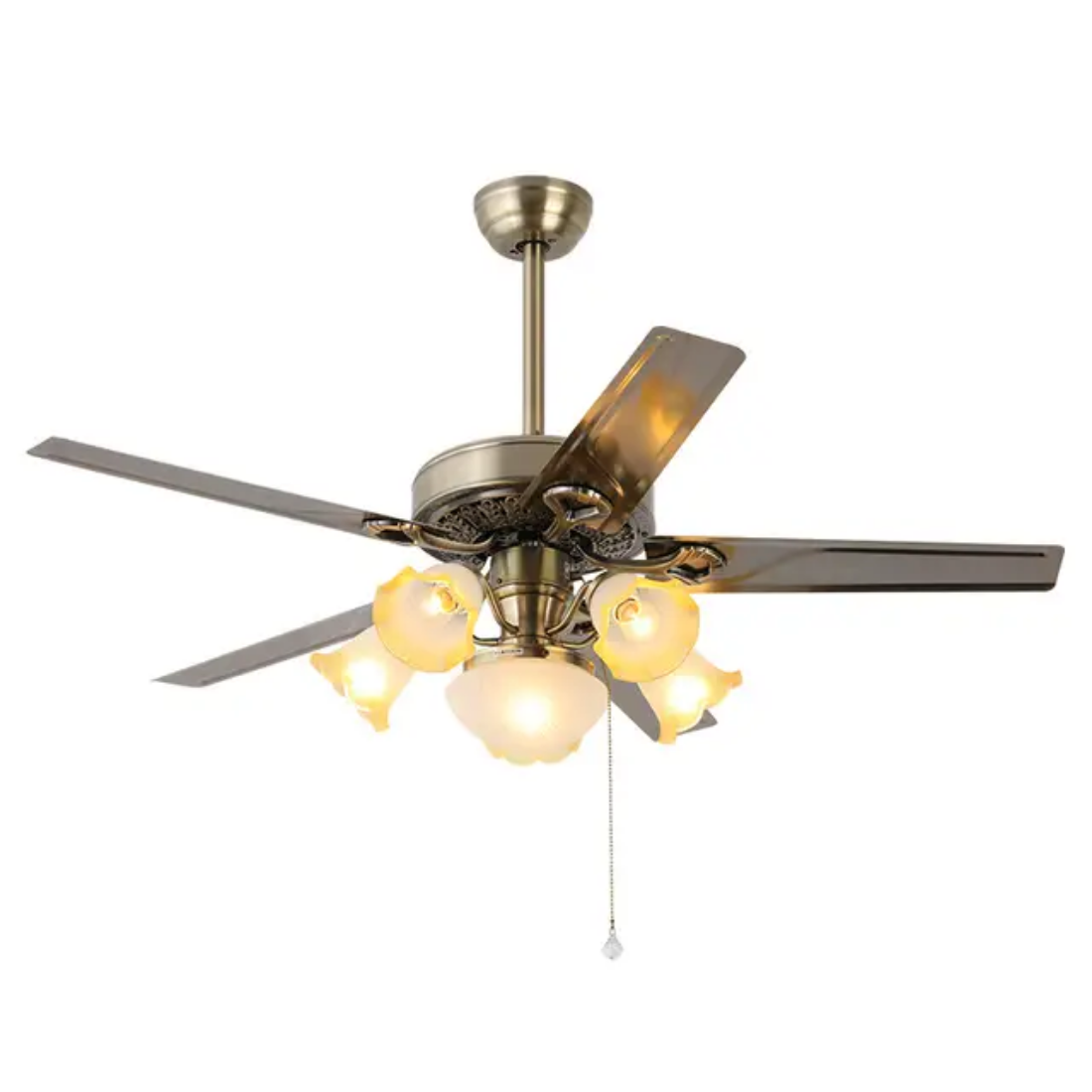 Retro Style Vintage Remote Control modern flower Led Ceiling Fan With Light