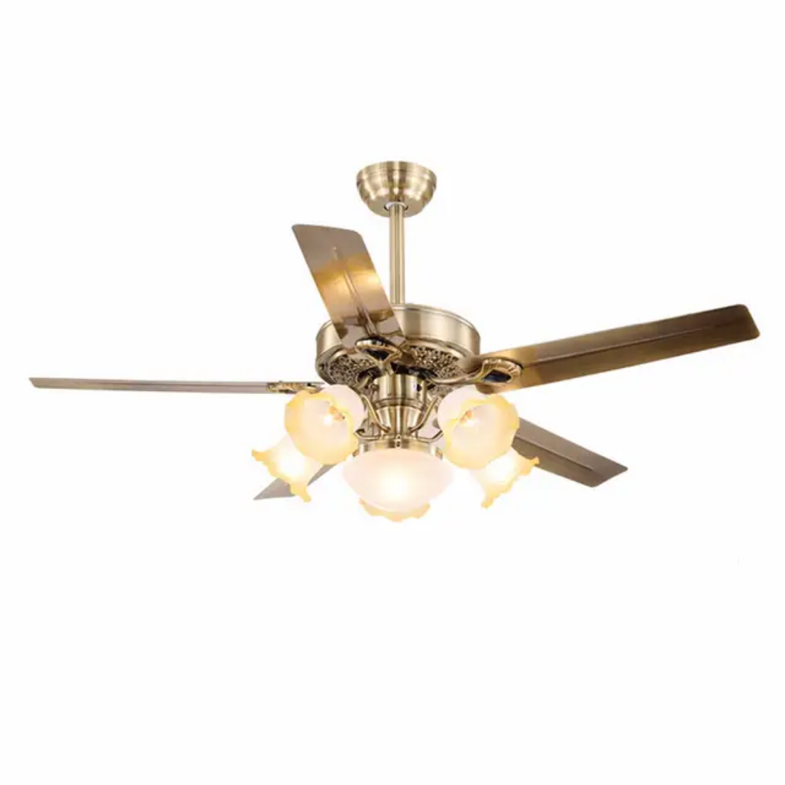 Retro Style Vintage Remote Control modern flower Led Ceiling Fan With Light