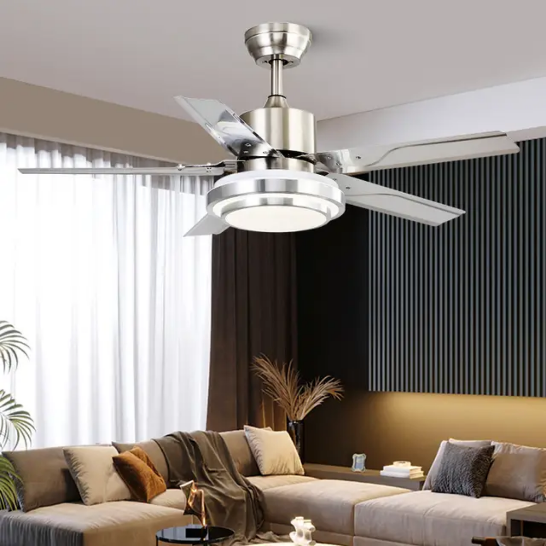 Remote Control Pendant Lights Ceiling Fan With led