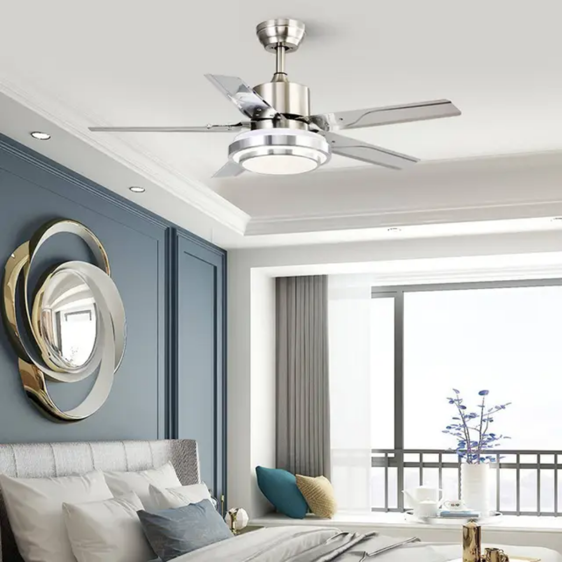 Remote Control Pendant Lights Ceiling Fan With led