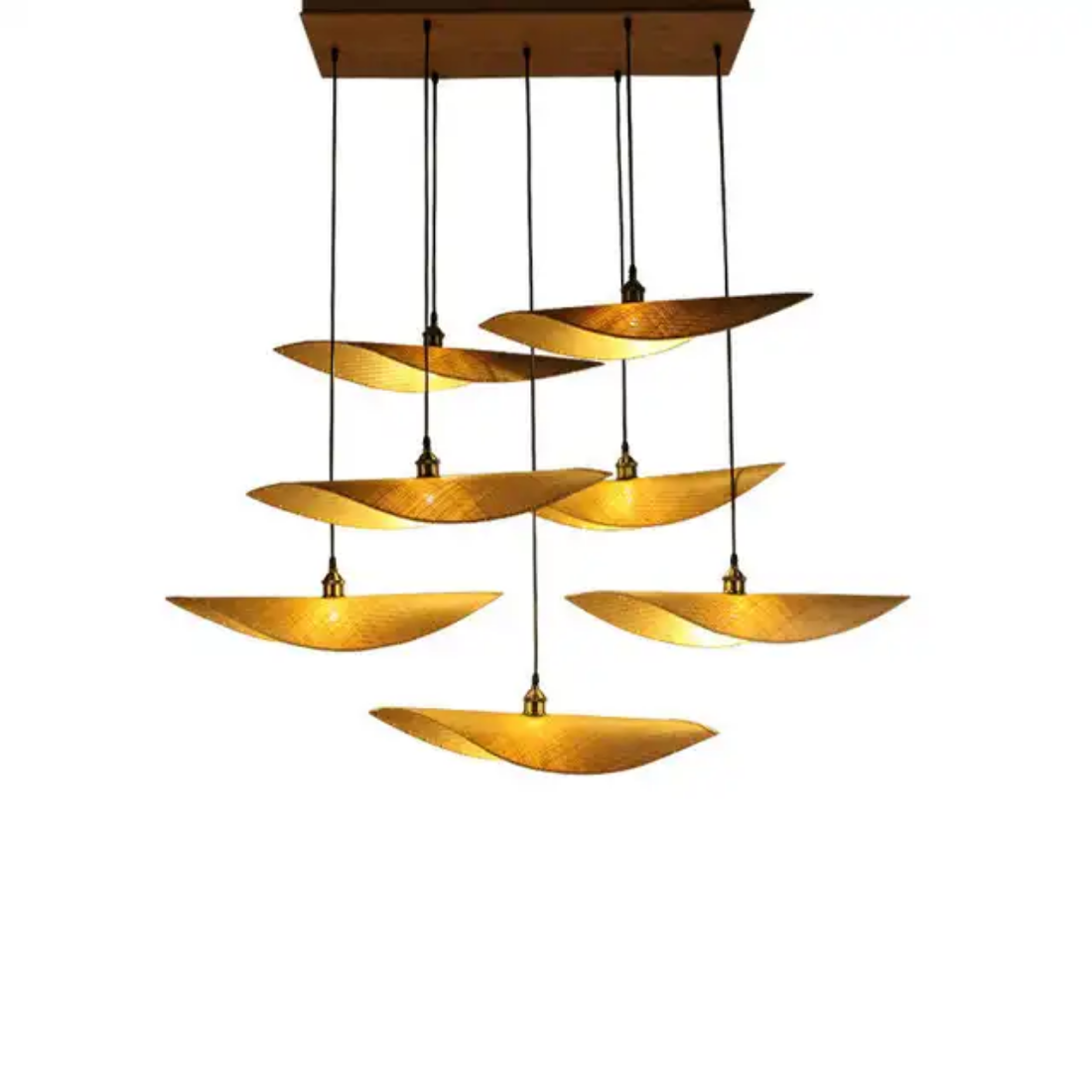 Wicker bamboo lampshade pendant lights