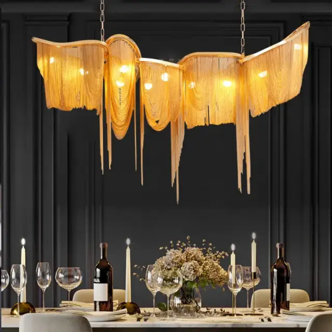 Modern Novelty Tassel Led Chandelier