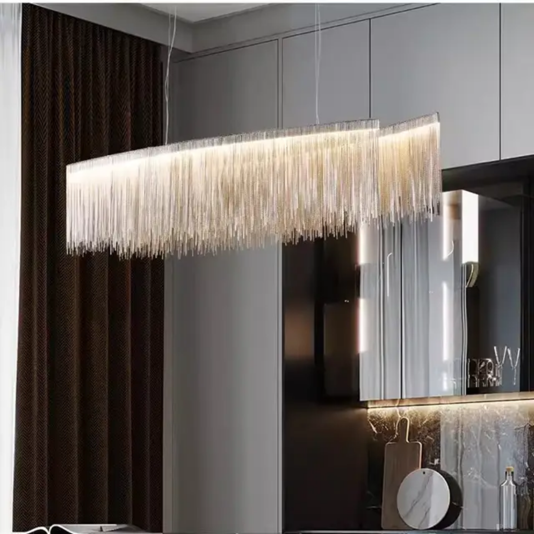 Modern Luxury Silver tassels chandelier