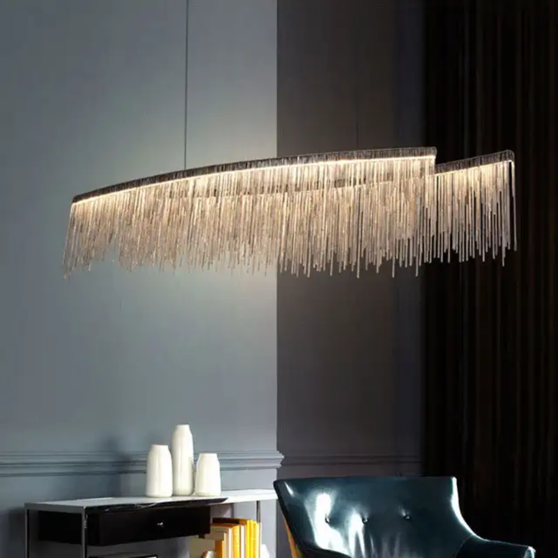 Modern Luxury Silver tassels chandelier