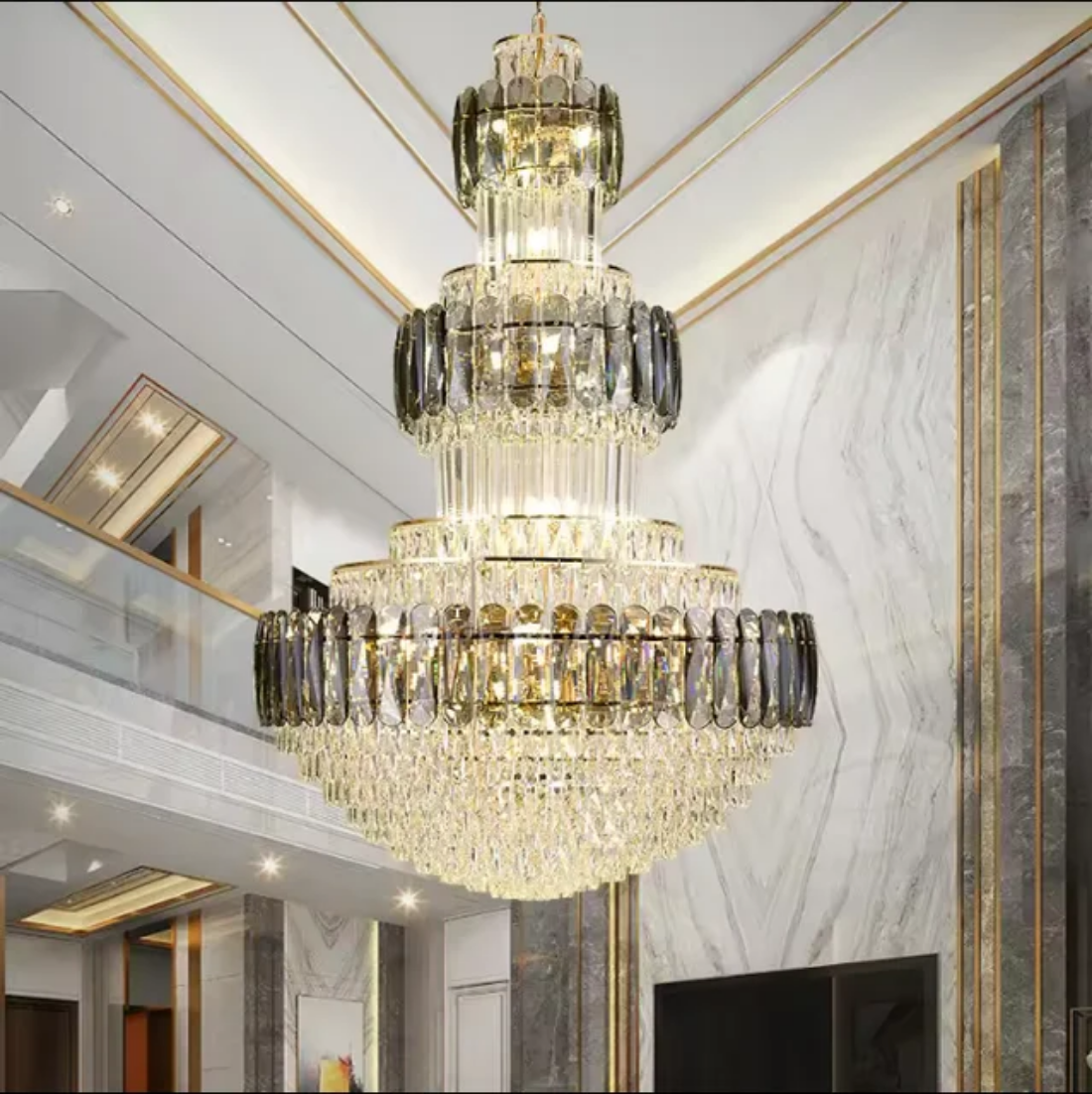 Duplex Building  egyptian 3 layered Crystal Luxury Chandelier