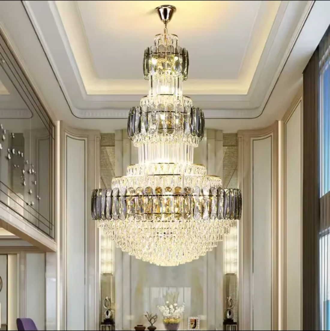 Duplex Building  egyptian 3 layered Crystal Luxury Chandelier