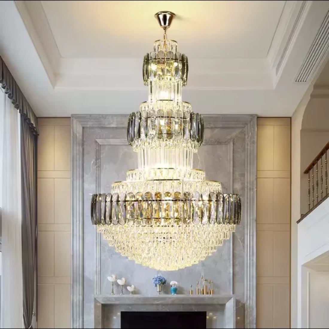 Duplex Building  egyptian 3 layered Crystal Luxury Chandelier