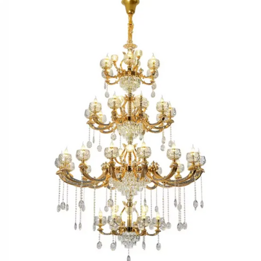 Large staircase long modern k9 crystal chandelier