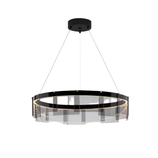 Single circular ring pendant light