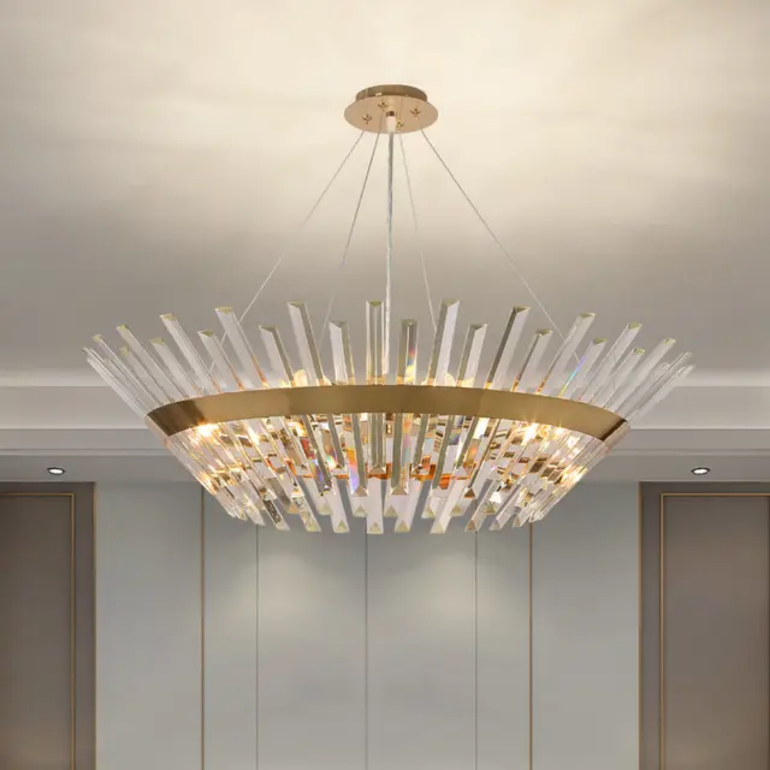 Round ring led Transparent crystal pendant light