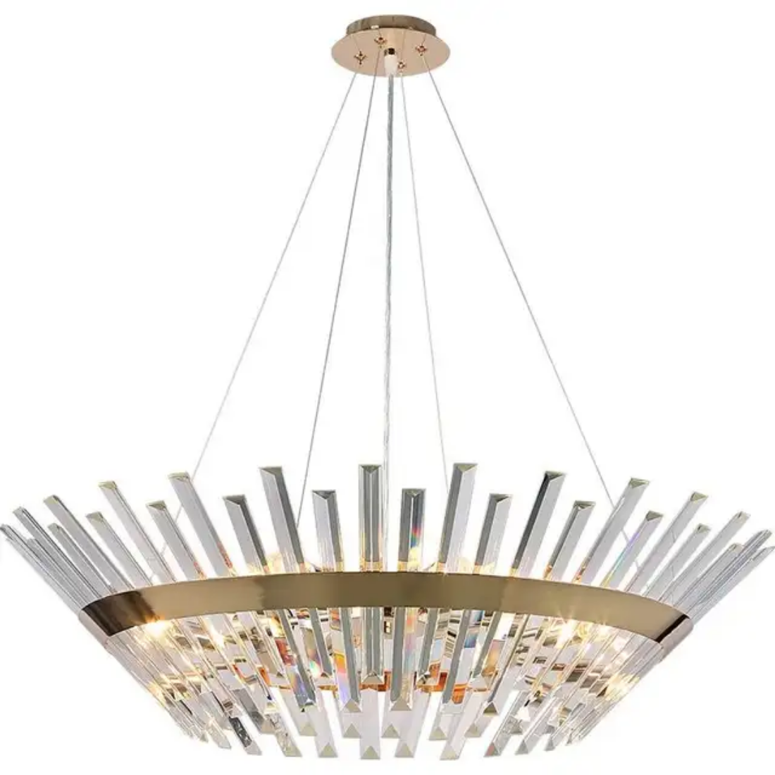 Round ring led Transparent crystal pendant light