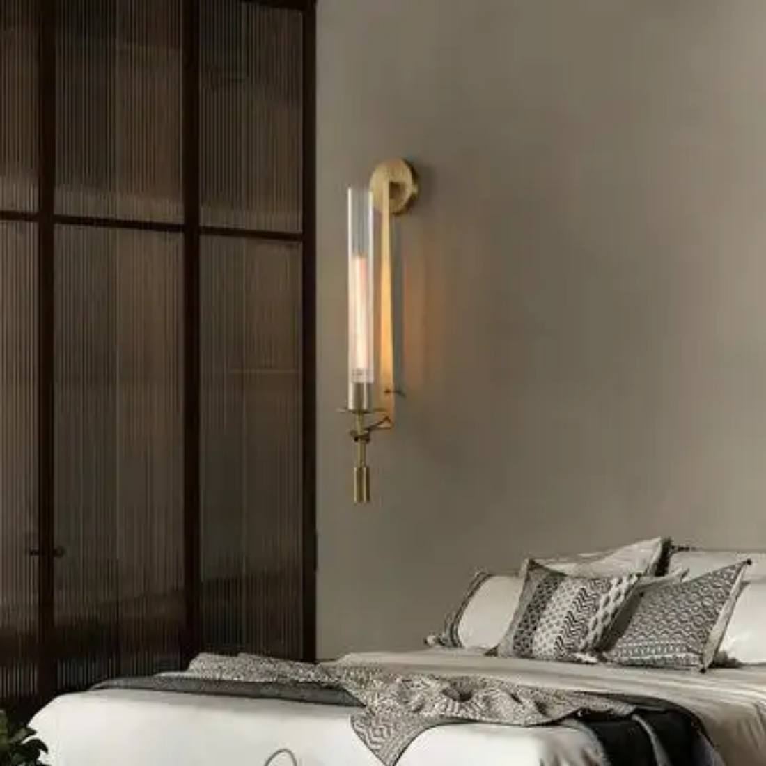 Wall Mounted Brass sconces long pole strip glass led wall light