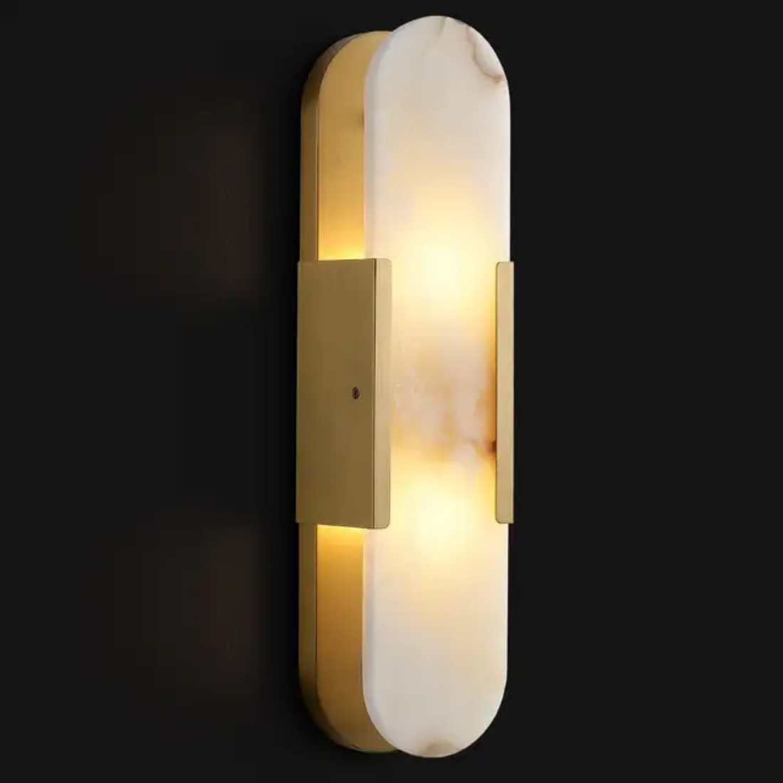 Wall sconce Brass Finishing Minimalist Long Strip alabaster marble wall lamp