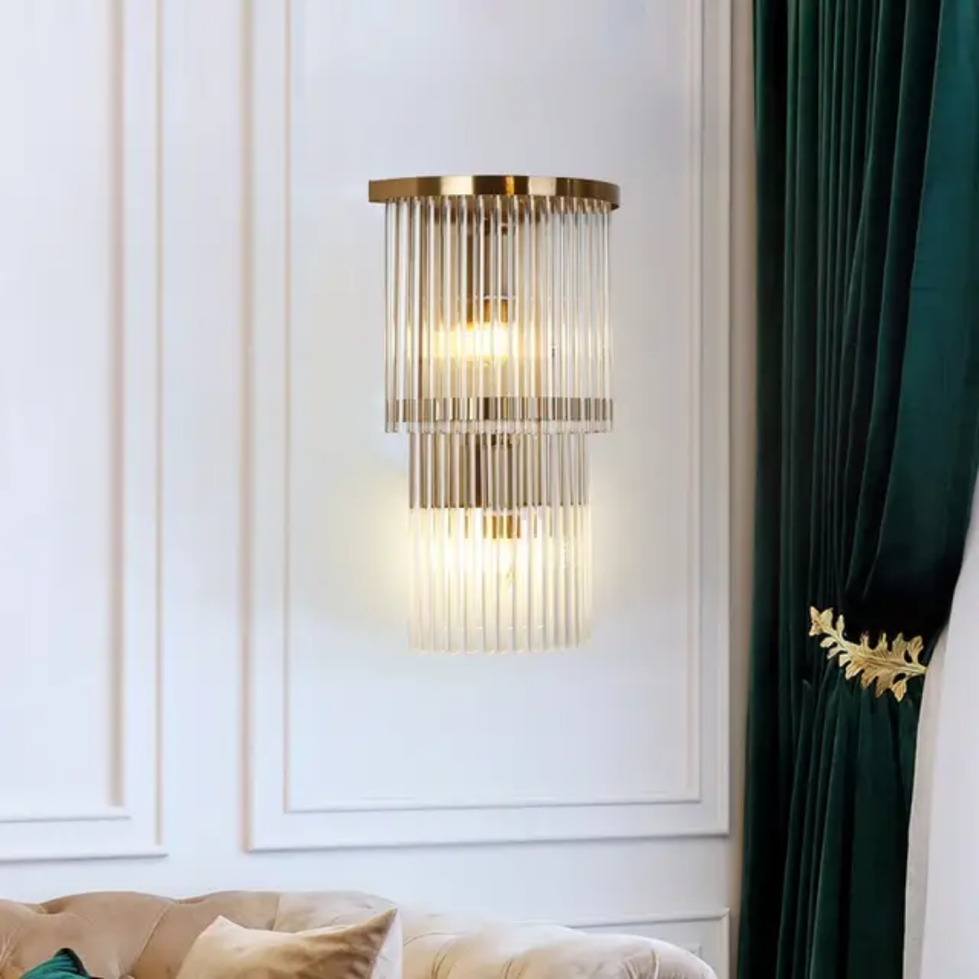 Nordic modern golden sconces lights led glass shade wall lamp