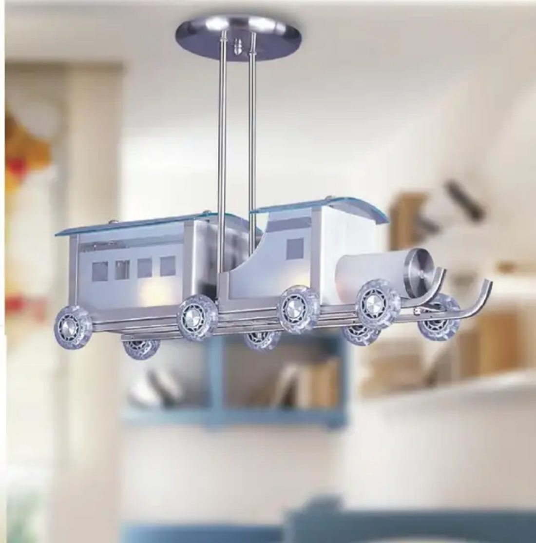 Children chandelier with train design for Kid's bedroom Design