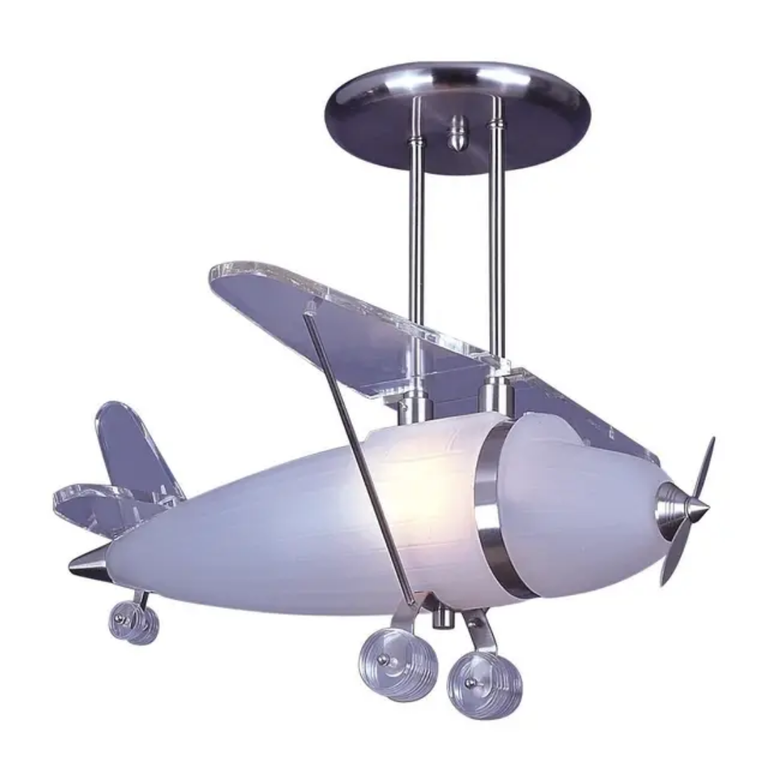 Nordic Airplane Glider Shaped Pendant Lights Hanging Lamp Fixture For Children Bedroom Glass Plane Indoor Lighting