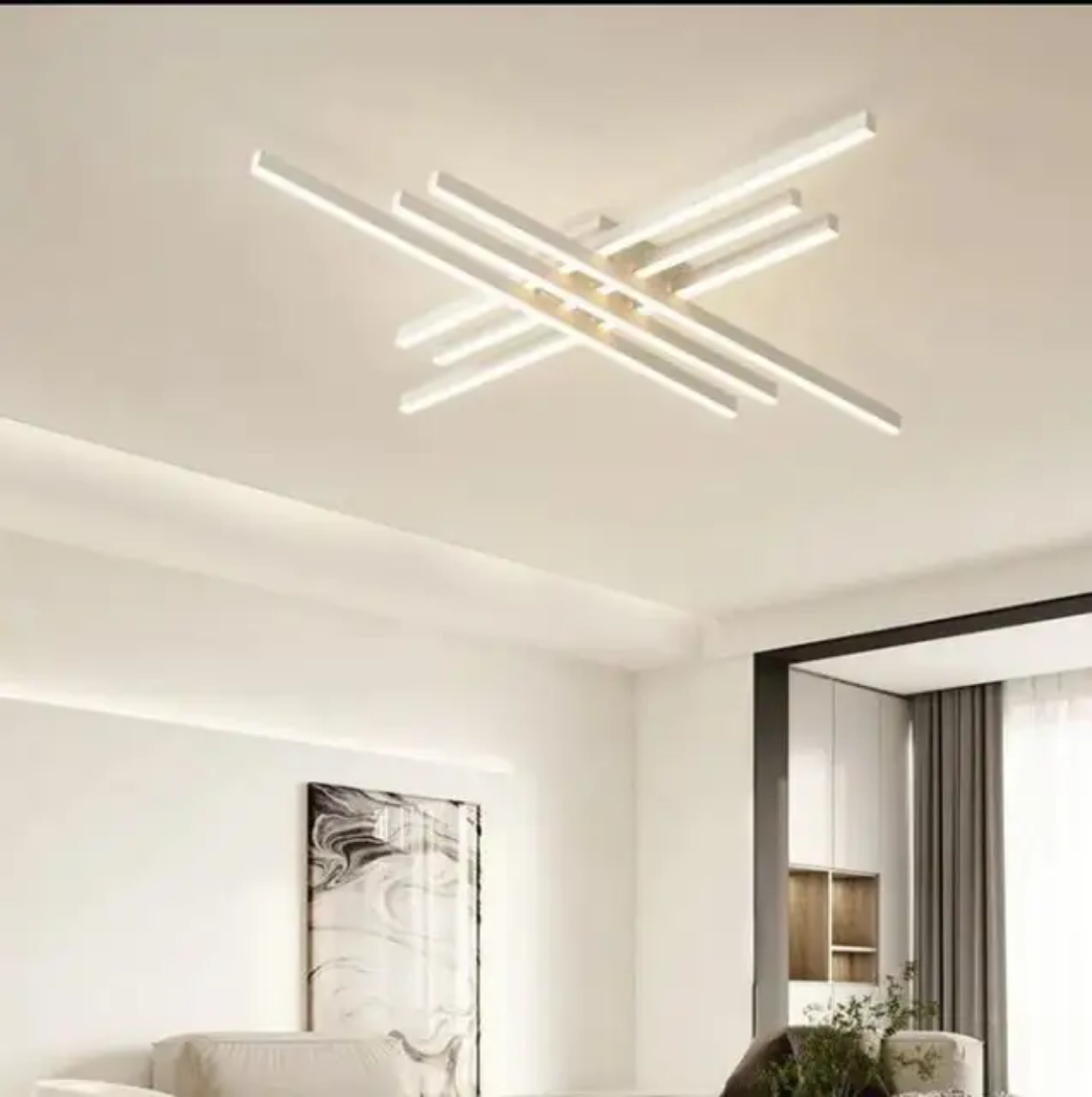 Linear dimmable ceiling lamp