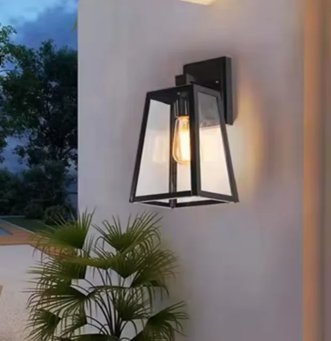 Outdoor wall lamp decoration black aluminum & glass E26 waterproof wall lamp