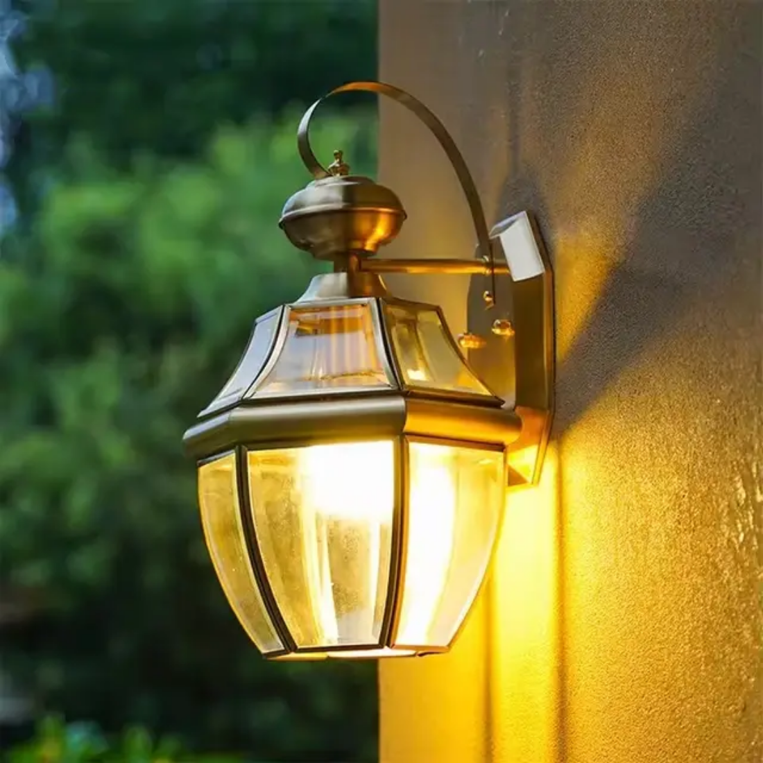 Vintage porch outdoor fixture waterproof luminaire lantern gold garden wall lamps