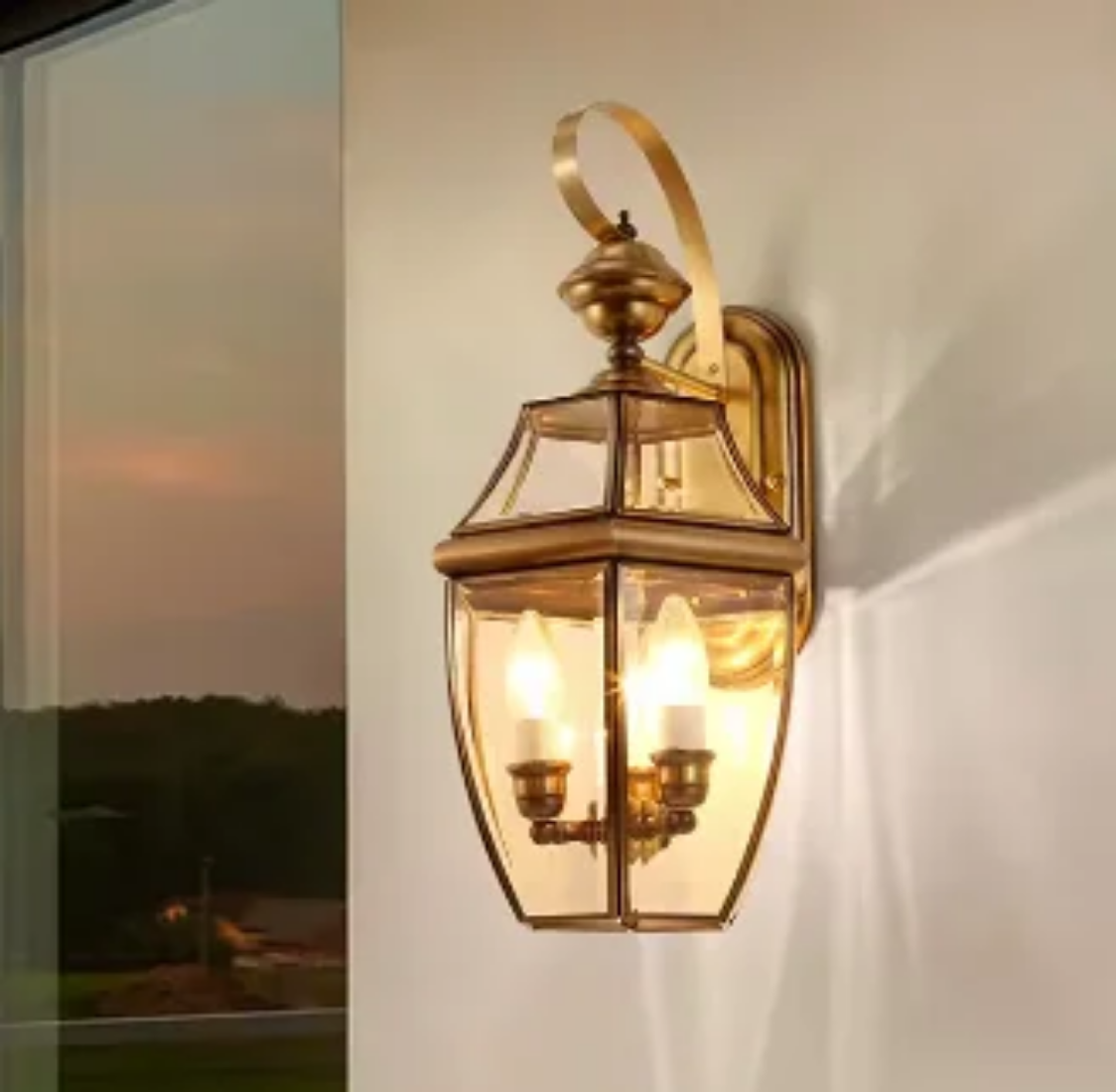 Vintage porch outdoor fixture waterproof luminaire lantern gold garden wall lamps